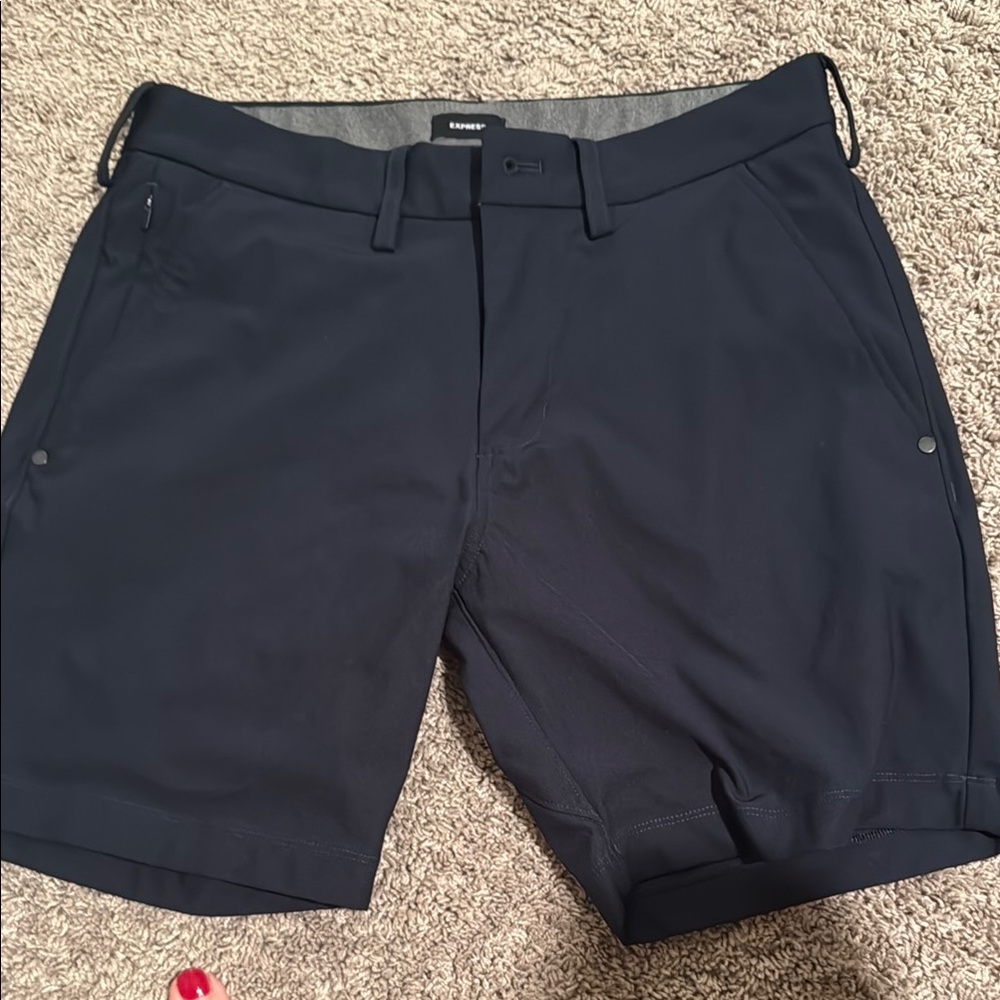 Express Navy Blue SZ 28 Flat Front Khaki shorts